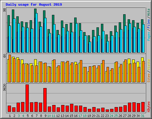 Daily usage for August 2019