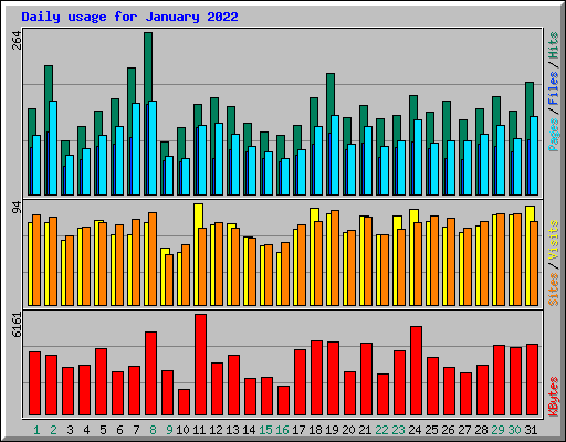 Daily usage for January 2022