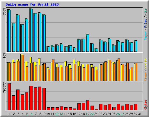 Daily usage for April 2025
