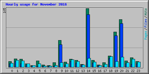 Hourly usage for November 2016
