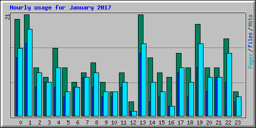 Hourly usage for January 2017