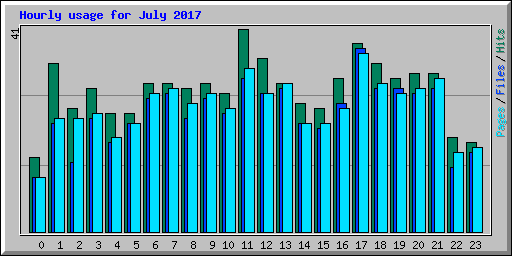 Hourly usage for July 2017
