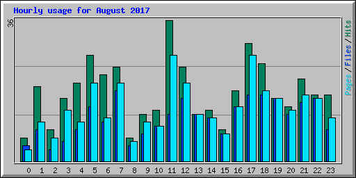 Hourly usage for August 2017