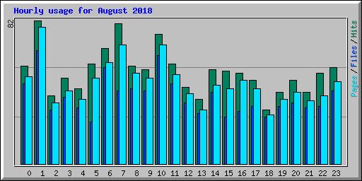 Hourly usage for August 2018