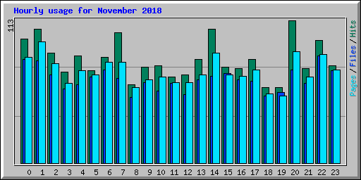 Hourly usage for November 2018