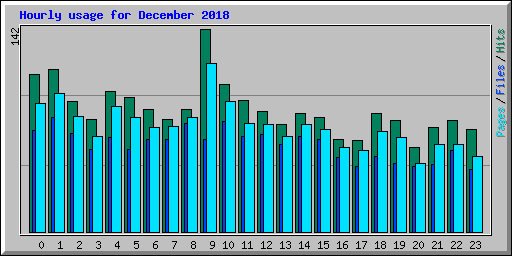 Hourly usage for December 2018