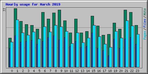 Hourly usage for March 2019