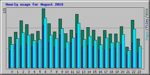 Hourly usage for August 2019