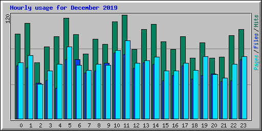 Hourly usage for December 2019