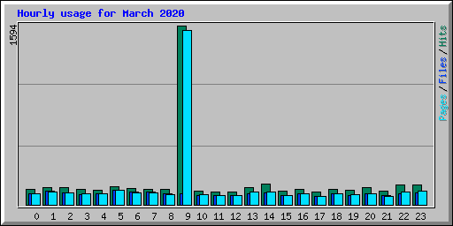 Hourly usage for March 2020