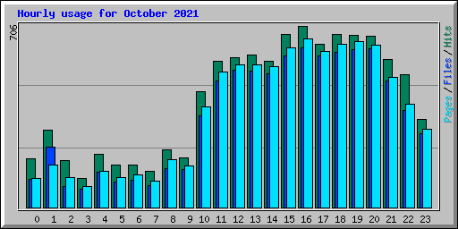 Hourly usage for October 2021