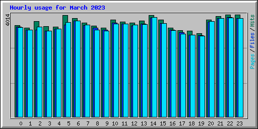 Hourly usage for March 2023