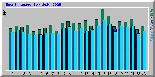 Hourly usage for July 2023