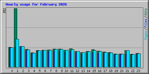 Hourly usage for February 2026