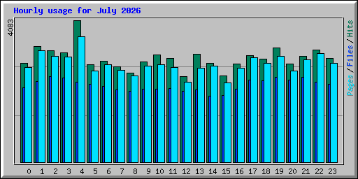 Hourly usage for July 2026